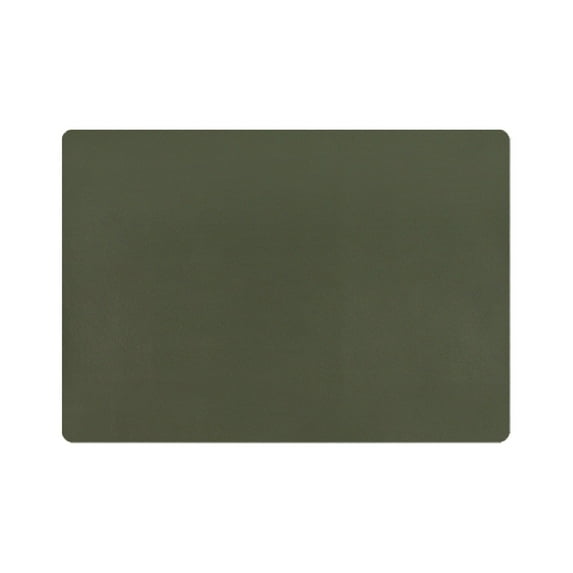 Washed Plate Mat PU Leather Placemats Heat Resistant Kitchen Table Mats, Waterproof Wipeable for Party Decoration, Washable Outdoor Placemats for Kitchen Dining Patio Table, 1Pc(Green,16.9x11.8")