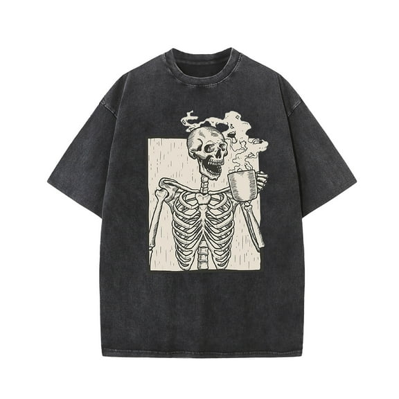 Washed Printed T-Shirts for Men and Women - Summer Tees with a Distressed Look - Casual Tops for Comfort and Style