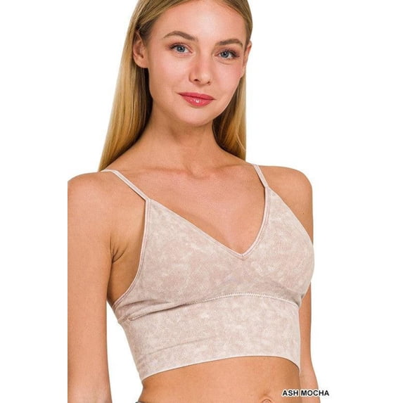 Washed Ribbed Bra Padded Tank Top