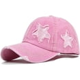 thumbnail image 1 of Washed Scratch Frayed Baseball Cap Retro Adjustable with Five-Pointed Stars for Men Women Trucker Cap Unisex, 1 of 5