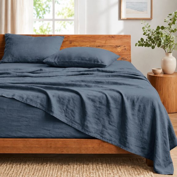 Washed Sheet Set Queen Size 1800 Ultra-Soft Microfiber Bedding Sheets Deep Pocket Wrinkle Resistant