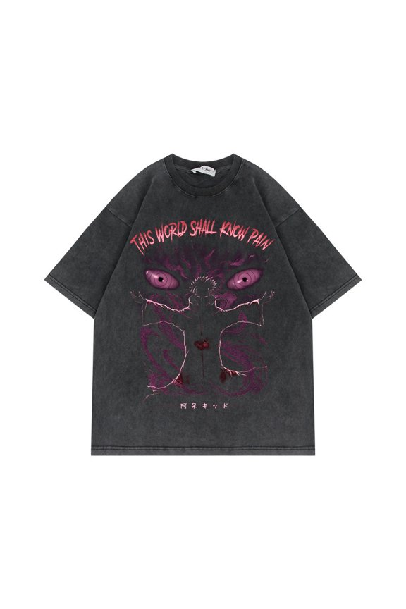 Washed Short sleeved T-shirt Summer Short sleeved T-shirt Men's and Women's T-shirts