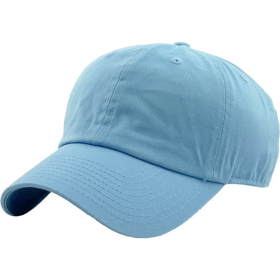 Washed Solid Cotton Dad Hat Adjustable Baseball Cap Polo Style