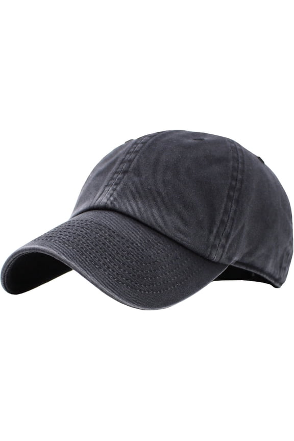 Washed Solid Cotton Dad Hat Adjustable Baseball Cap Polo Style