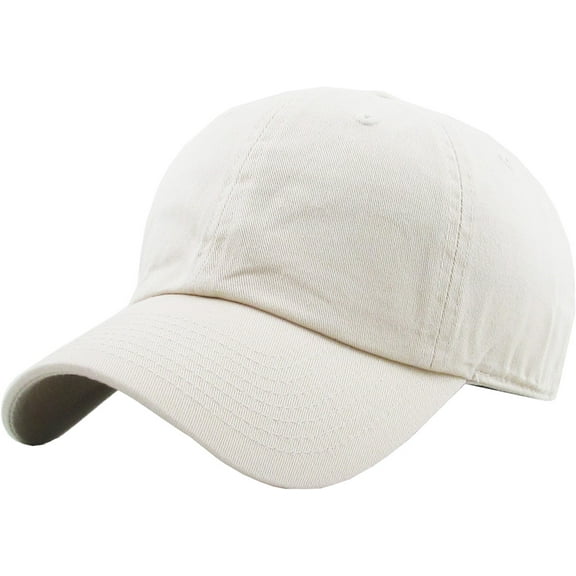 Washed Solid Cotton Dad Hat Adjustable Baseball Cap Polo Style