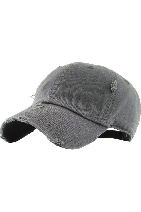 Washed Solid Vintage Distressed Cotton Dad Hat Adjustable Baseball Cap Polo Style