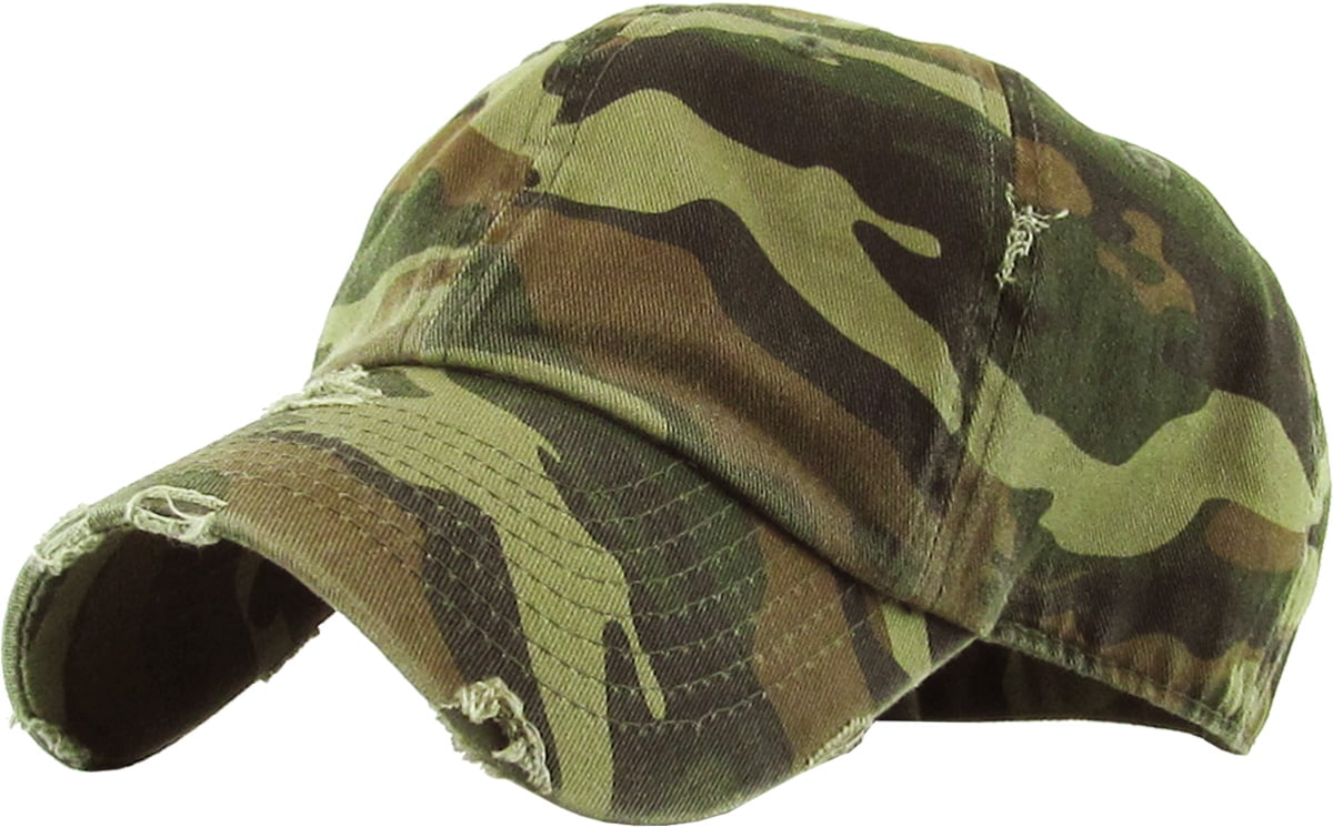 Washed Solid Vintage Distressed Cotton Dad Hat Adjustable Baseball Cap ...