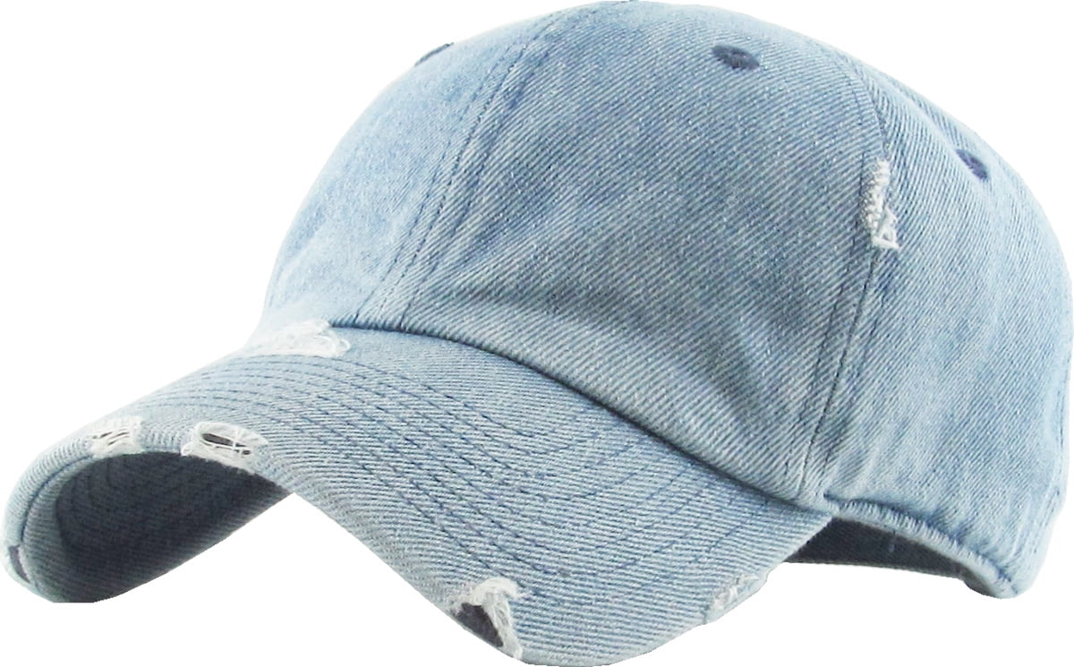 Washed Solid Vintage Distressed Cotton Dad Hat Adjustable Baseball Cap ...