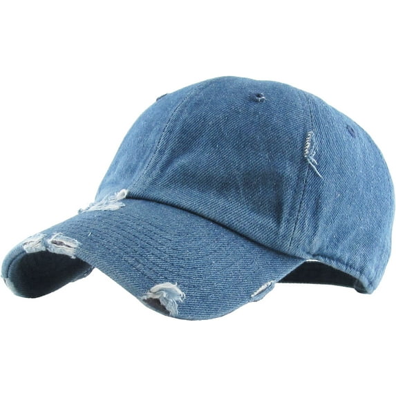 Washed Solid Vintage Distressed Cotton Dad Hat Adjustable Baseball Cap Polo Style