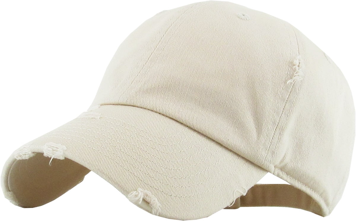 Washed Solid Vintage Distressed Cotton Dad Hat Adjustable Baseball Cap ...