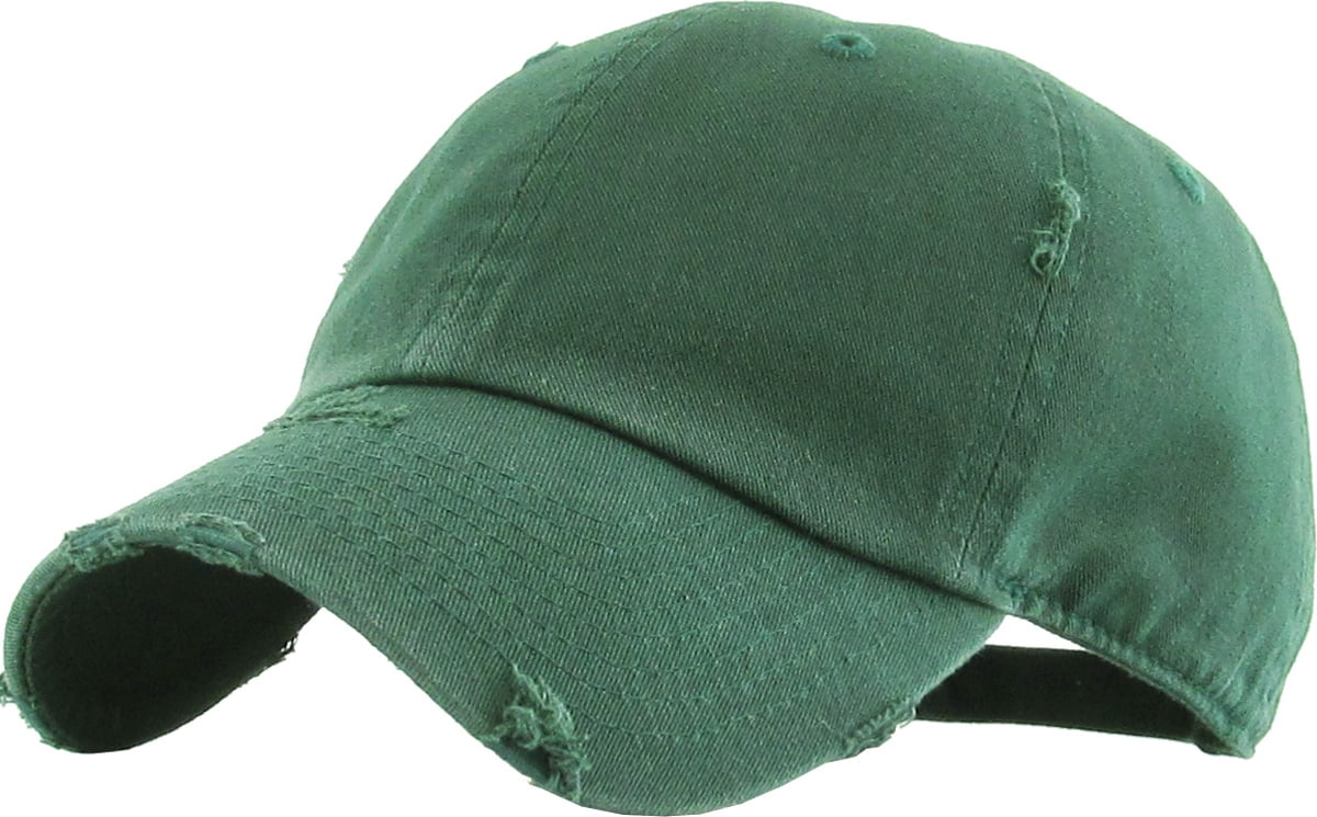 Washed Solid Vintage Distressed Cotton Dad Hat Adjustable Baseball Cap ...