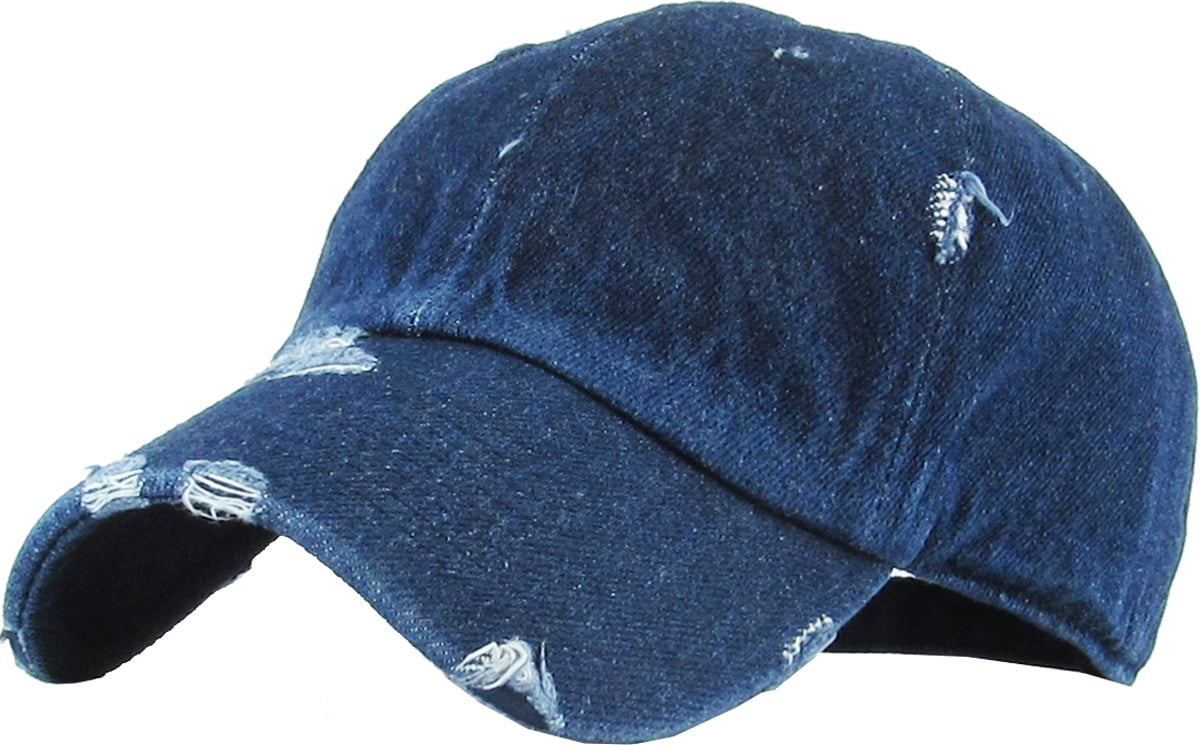 Washed Solid Vintage Distressed Cotton Dad Hat Adjustable Baseball Cap ...