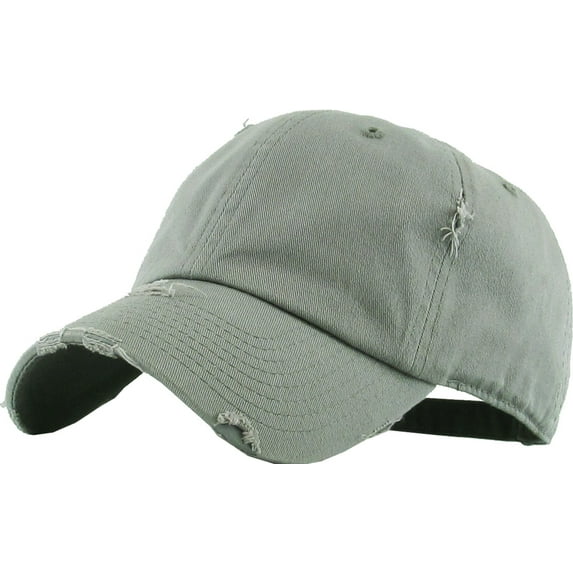 Washed Solid Vintage Distressed Cotton Dad Hat Adjustable Baseball Cap Polo Style