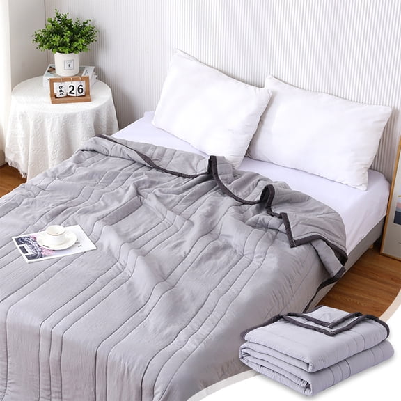 Washed Summer Quilt | Solid Color Air Conditioning Quilt | 98% Cotton | Washable & Breathable | 200x150cm | 1 Piece