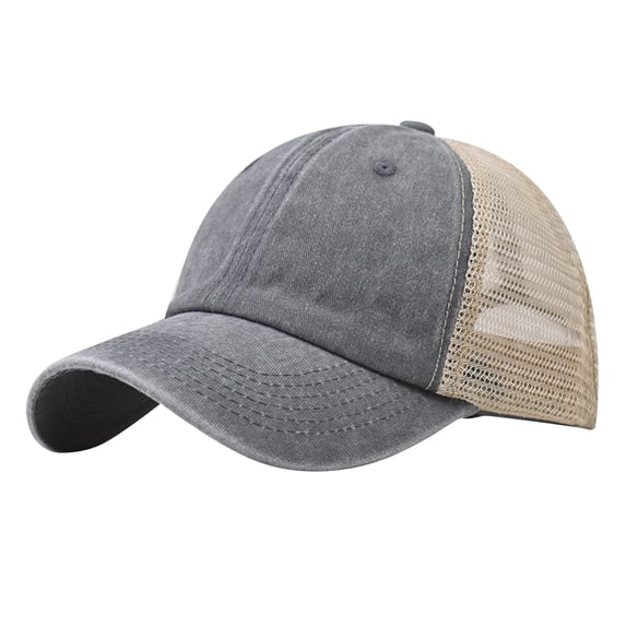 Washed Trucker Hat Unstructured Distressed Pigment Dyed Cap | Vintage Washed Cotton, Unstructured Low Profile, Breathable Mesh Back, Adjustable Outdoor Headwear