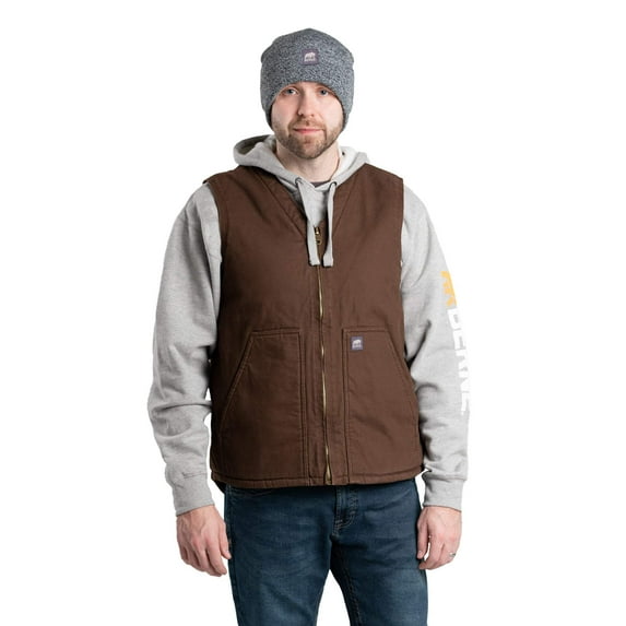 Heartland Sherpa-Lined Washed Duck V-Neck Vest