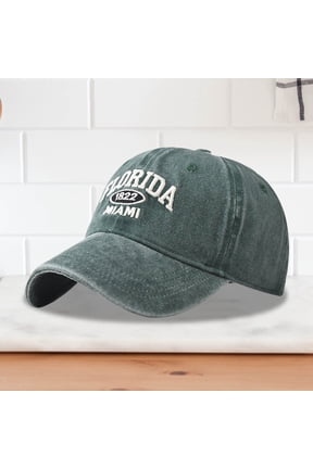 Washed Vintage Baseball Cap JIANLAI Florida Miami Letter Embroidery Soft Curved Brim Adjustable Distressed Twill Hat Retro Casual Accessory for Daily Commuting