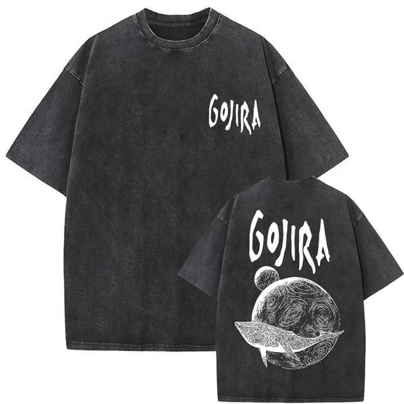 Washed Vintage French Band Gojira The Flesh Alive Album Cover T-shirt Men Women Rock Tshirt Mens Casual T Shirts
