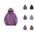 thumbnail image 1 of Washed Vintage Hoodies for Men 2025 Long Sleeve Plain Basic Hooded Sweatshirt with Pocket Pullover Hoodie Mens Hoodies, 1 of 4