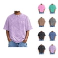 thumbnail image 1 of Washed Vintage T Shirts for Men 2026 Summer Casual Short Sleeve Crewneck Japanese Printed Tee Shirt, 1 of 5