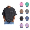 thumbnail image 1 of Washed Vintage T Shirts for Men 2026 Summer Casual Short Sleeve Crewneck Japanese Printed Tee Shirt, 1 of 5