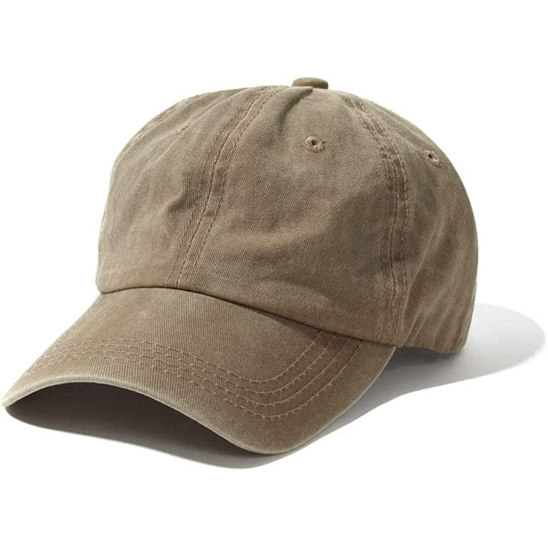 Washed baseball cap vintage plain cap for men women unstructured low profile denim cap