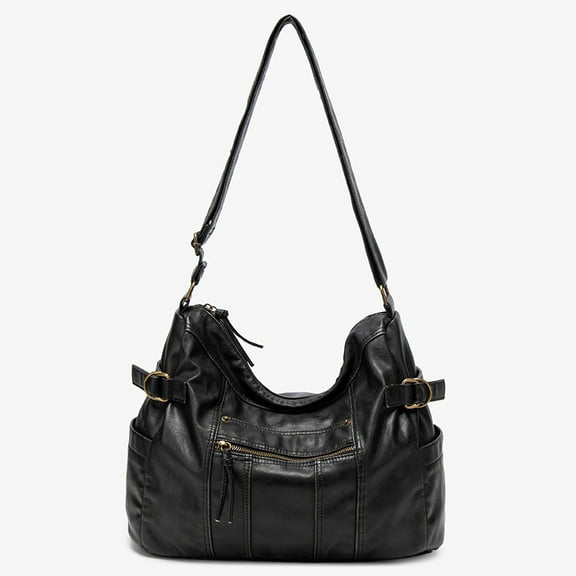 Washed soft leather women's bag, shoulder bag, crossbody bag, trendy and versatile hobo bag, retro and cool Y2K bag