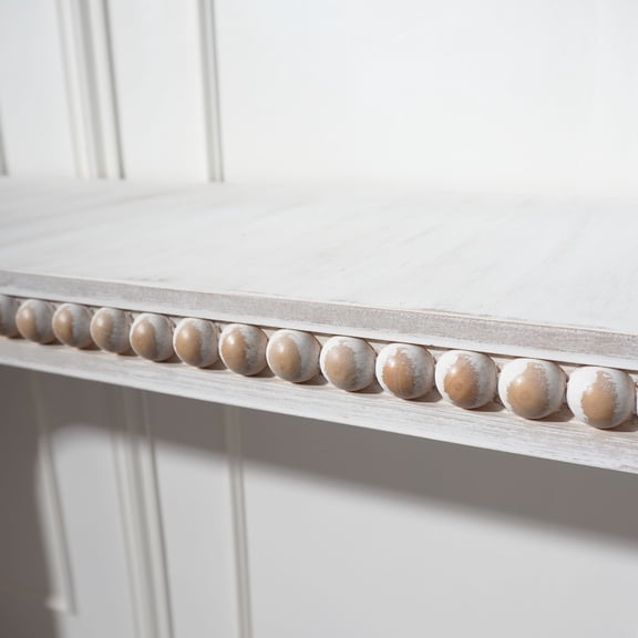 Washed white Console Table, 59in Entryway Table, Curved Waterfall-style Tab