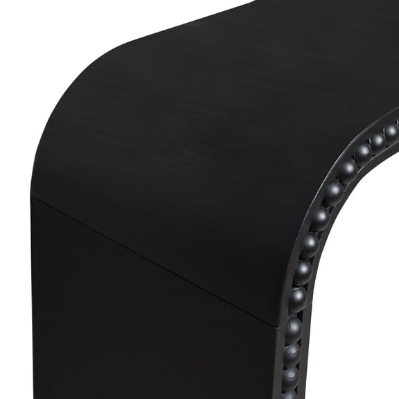 Washed white Console Table, 59in Entryway Table, Curved Waterfall-style Tab