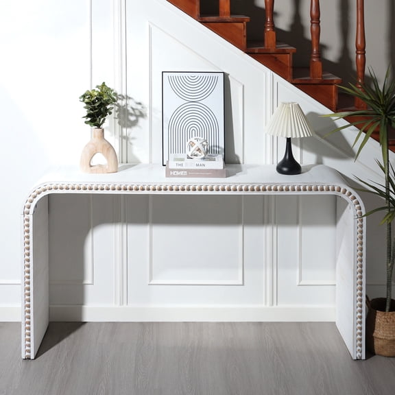 Washed white, space - saving, wooden table - Suits different rooms for various purposes