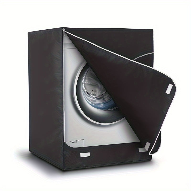 Washer Cover, 420D Heavy Duty Oxford Waterproof Washer and Dryer Cover, Front Loading (39.5 x 33 x 27 Inches) - Black