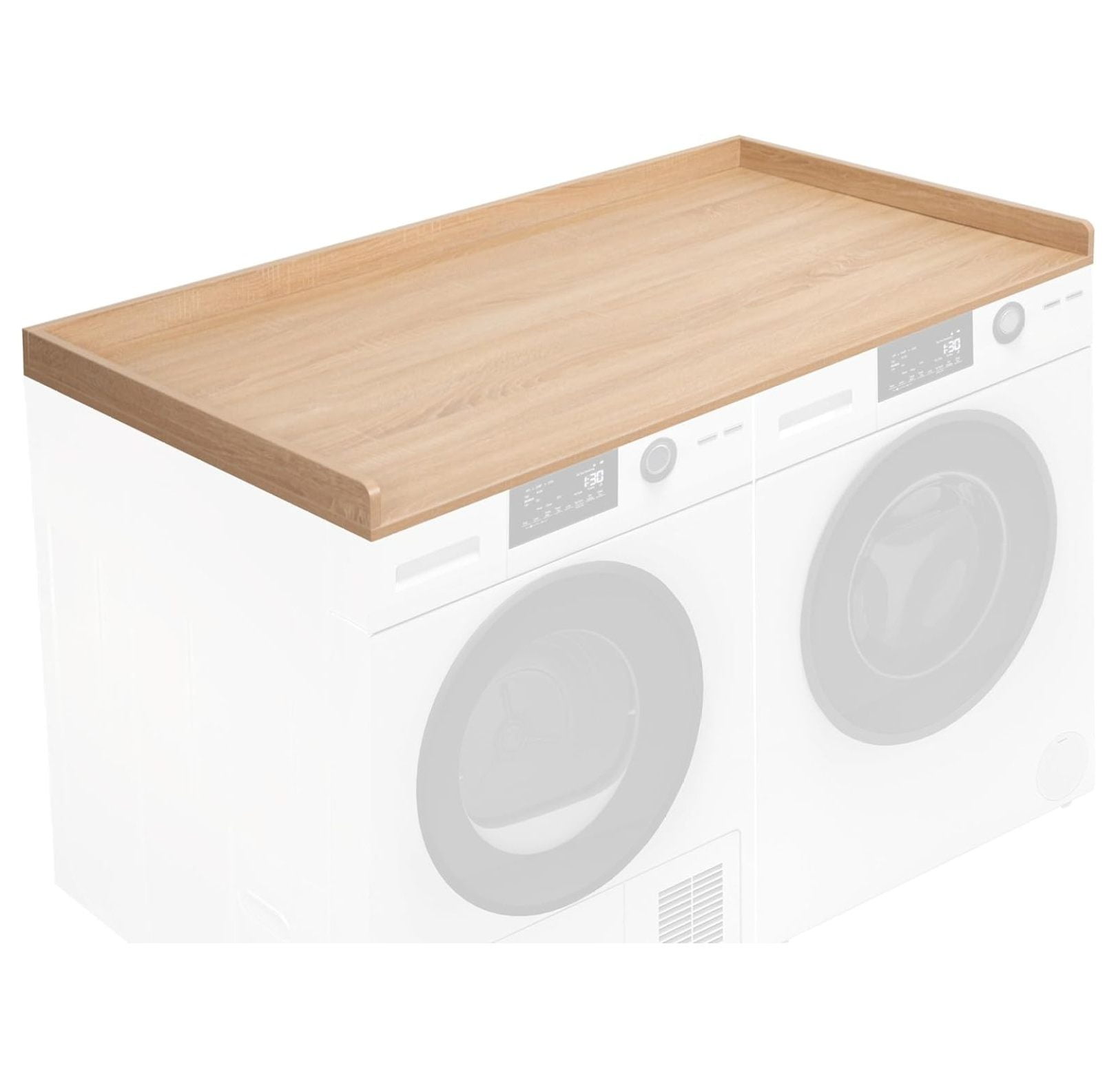 Light Wood Sliding Door Washer/Dryer Countertop