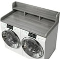 thumbnail image 1 of Washer Dryer Countertop, 2-Tier Laundry Countertop with Edge Rails, 54" W * 27.5” D Washer and Dryer Covers for The Top for Laundry Room Organization, Large Space Laundry Topper, Grey Stripe, 1 of 9