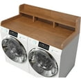 thumbnail image 1 of Washer Dryer Countertop, 2-Tier Laundry Countertop with Edge Rails, 54" Width * 27.5” Depth Washer and Dryer Covers for The Top for Laundry Room Organization, Large Space Laundry Topper, Walnut, 1 of 9