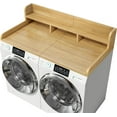 thumbnail image 1 of Washer Dryer Countertop, 2-Tier Laundry Countertop with Edge Rails, 54" Width * 27.5” Depth Washer and Dryer Covers for The Top for Laundry Room Organization, Large Space Laundry Topper, Natural Wood, 1 of 9