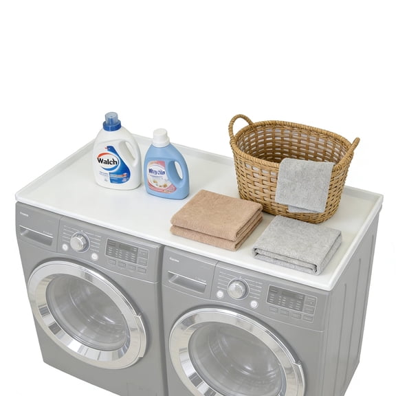 Washer Dryer Countertop, 54 in(L) x 27.5 in(W), Washer Dryer Top Cover, Laundry Countertop for Folding, Sorting and Ironing, Wear-Resistant and Easy to Clean (White)