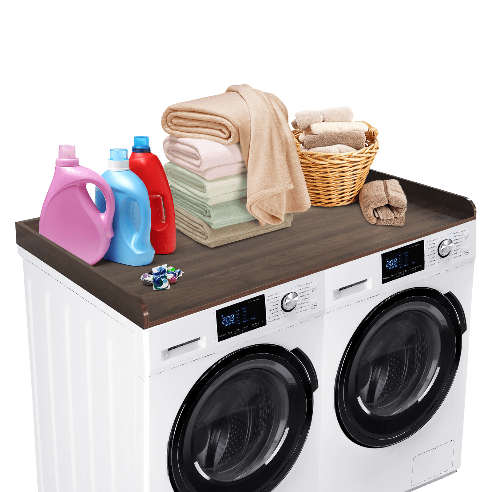 Washer Dryer Countertop, 54" x 27.55" Washer Dryer Topper with Edge for Laundry Room Organization and Storage