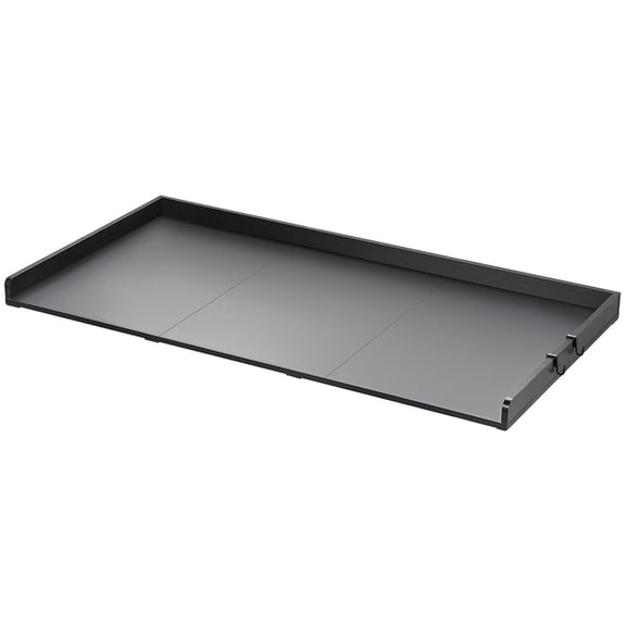 Washer Dryer Countertop 54"x27.5", Laundry Room Shelf with Edge Rails - Black Wood Top