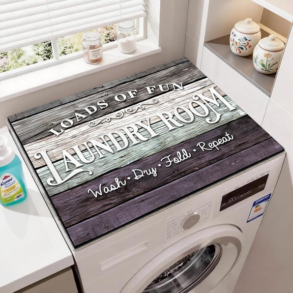 Washer and Dryer Covers for the Top 23.6" X 19.7", Washer and Dryer Top Protector Mat, Non Slip Washing Machine Dust Cover Pad for Laundry Room Kitchen Home Decor
