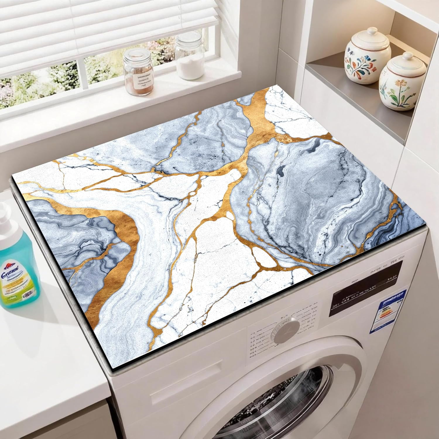 Washer and Dryer Covers for the Top 23.6" X 19.7", Washer and Dryer Top Protector Mat, Non Slip Washing Machine Dust Cover Pad for Laundry Room Kitchen Home Decor