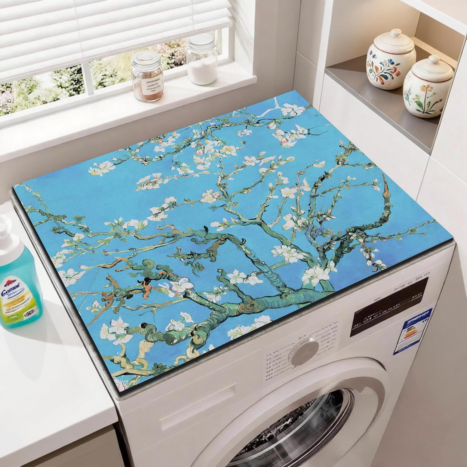 Washer and Dryer Covers for the Top 23.6" X 19.7", Washer and Dryer Top Protector Mat, Non Slip Washing Machine Dust Cover Pad for Laundry Room Kitchen Home Decor