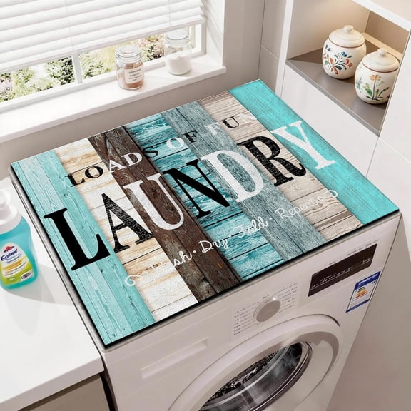 Washer and Dryer Covers for the Top 23.6" X 19.7", Washer and Dryer Top Protector Mat, Non Slip Washing Machine Dust Cover Pad for Laundry Room Kitchen Home Decor