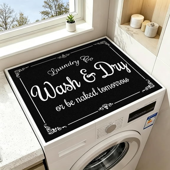 Washer and Dryer Covers for the Top 23.6x19.7 Inch Dryer Top Protector Mat Non-Slip Quick Drying Absorbent Dryer Topper Dust-Proof Scratch Resistant Laundry Room Decor