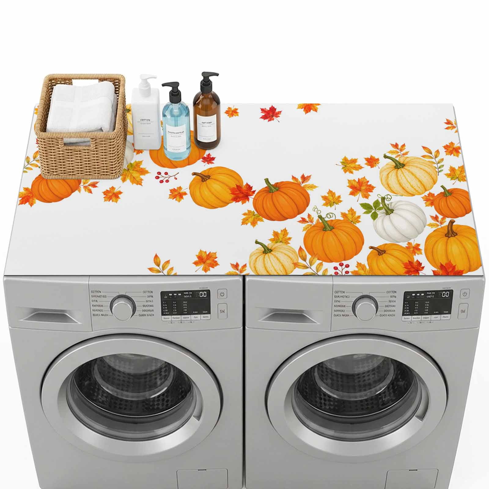 Washer and Dryer Covers for the Top, Orange Thanksgiving Decorative ...