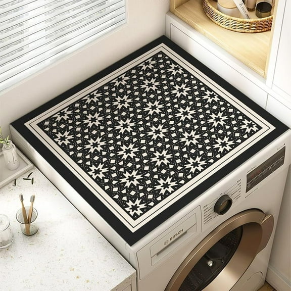 Washer Dryer Dust Cover Mat 19.7" x 23.6" Anti-Slip Washer Dryer Top Mat Covers,Washing Machine Top Protector Dust-Proof Cover, Washer Dryer Top Protector Covers for Laundry Kitchen Home