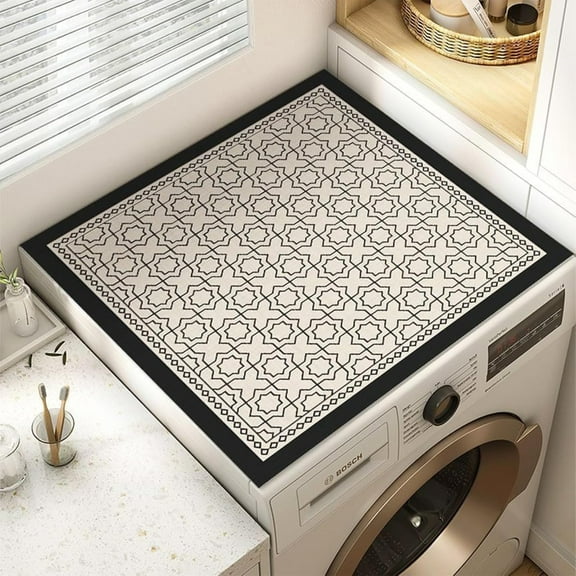 Washer Dryer Dust Cover Mat 19.7" x 23.6" Anti-Slip Washer Dryer Top Mat Covers,Washing Machine Top Protector Dust-Proof Cover, Washer Dryer Top Protector Covers for Laundry Kitchen Home