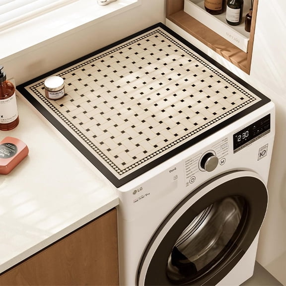 Washer Dryer Dust Cover Mat 19.7" x 23.6" Anti-Slip Washer Dryer Top Mat Covers,Washing Machine Top Protector Dust-Proof Cover, Washer Dryer Top Protector Covers for Laundry Kitchen Home