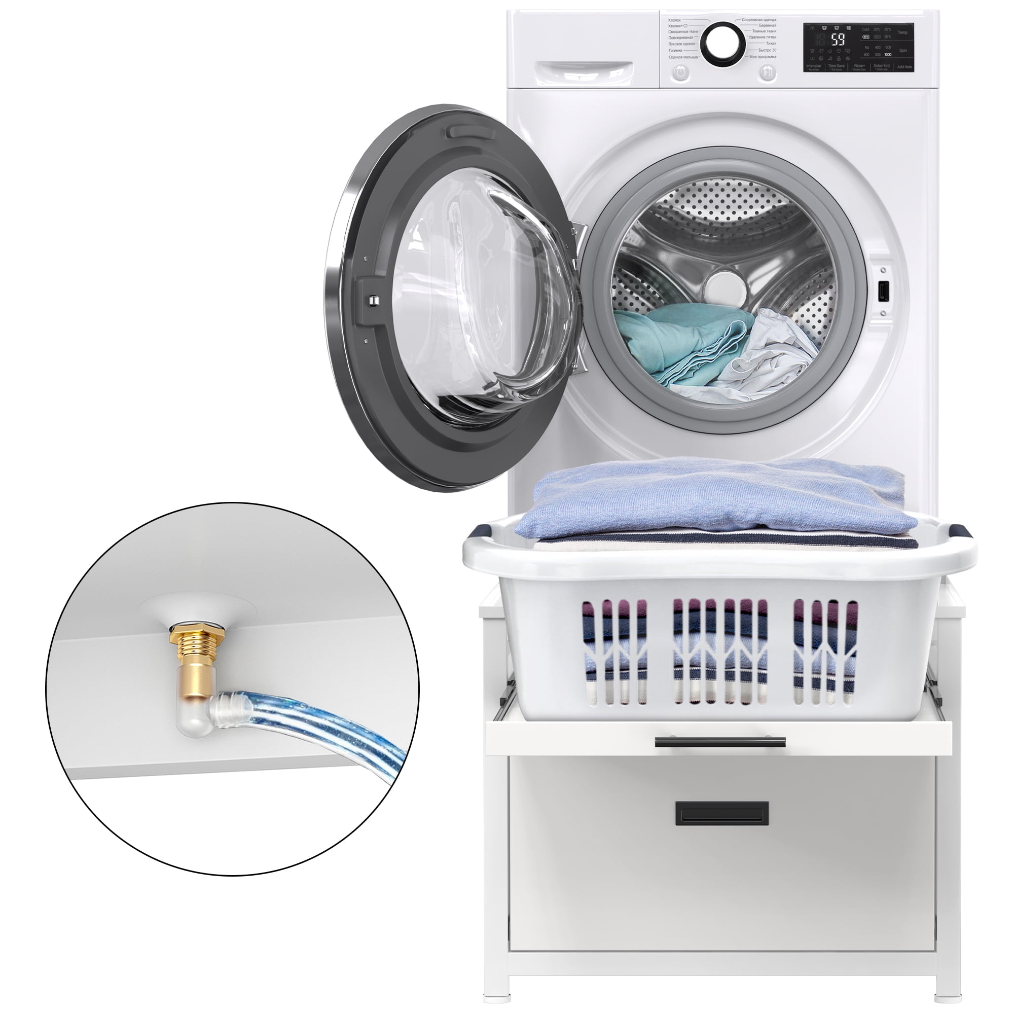 Washer Dryer Pedestal Stand, 24.1" Laundry Pedestal for Compact Washing Machine