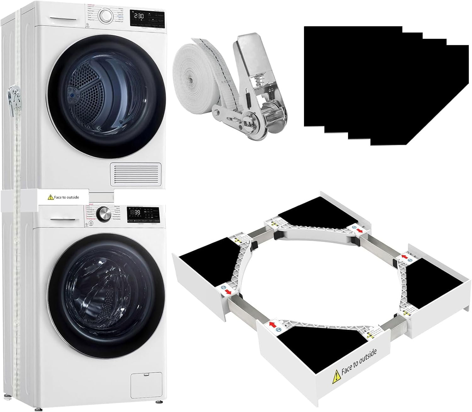 Washer Dryer Stacking Kit, Universal 24/25/ 26/27/ 28/29 Inch Washer ...