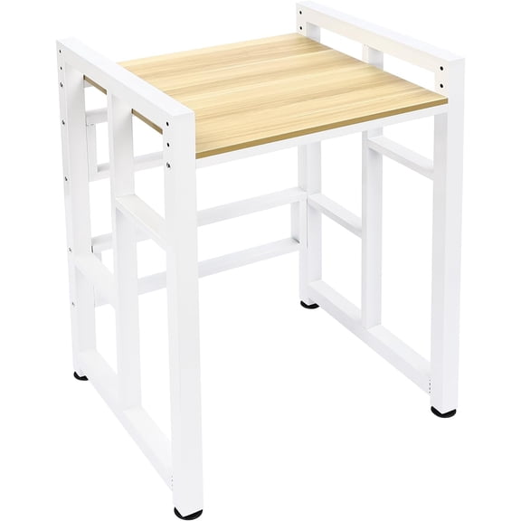 Washer Dryer Stacking Rack Stand, Heavy Duty Over Washer and Dryer Shelves with Adjustable Laminate Wooden Standing Washer Dryer Machine Rack Shelf for Laundry Room Apartments